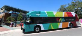 A photo of a San Antonio VIA transit bus